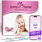 Easy@Home 40 Ovulationstest + 10 Schwangerschaftstest Frühtest - Empfidlich Kinderwunsch Fruchtbarkeitstests für Eisprung 25 mIU/ml und Schwangerschaftstests 10 mIU/ml mit Optimaler Sensitivität