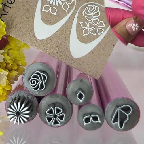 Nail Art Stempelstift-Set, 6-teiliges Nail Art Stift-Set, DIY Nail Graffiti Nail Art Punktierwerkzeuge, 6 Verschiedene Muster Stempel Nail Art Stifte, einfach zu verwenden, Nail Art (1Set)