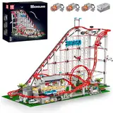 Mould King 11014 Technik Groß Vergnügungspark Loop Coaster Bausatz, MOC Themenpark Achterbahn Modellbausteine Spielzeug für Erwachsene (3646 Teile)