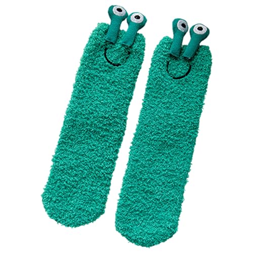 Gummistiefel Socken Winter Mid Tube Socken Puppe Fleece verdickte warme Strümpfe Ordnungsboxen Schubladen Für Socken (Green, One Size)
