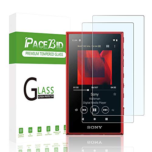 PaceBid 2 Pack Glasfolie Schutzfolie Kompatibel mit Sony NW-A105/A100TPS /A105HN/A106/A107, 9H Härte, Anti-Fingerabdruck，Ultra-klar gehärtetes Glas Display Schutzfolie für Sony NW-A105 Walkman