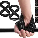 RDX Zughilfen Krafttraining Bodybuilding, Figure 8 Kreuzheben Gewichtheben Handgelenkschutz Griff, Gepolstert Powerlifting Fitness Weight Lifting Straps, Frauen Männer Deadlift Pull up Grip