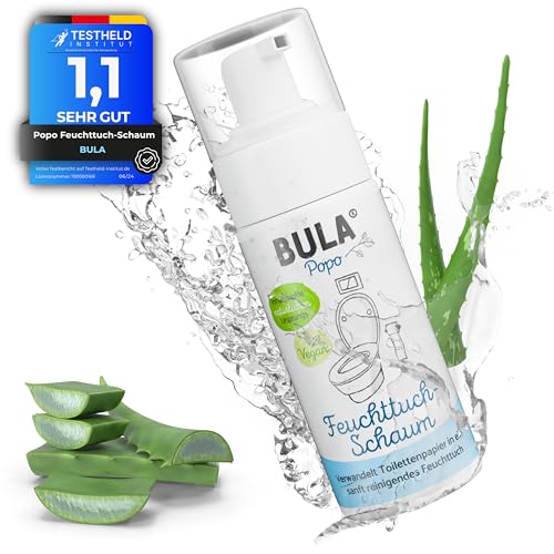 BULA® Popo (Baby u. Toiletten) Feuchttuch Schaum 150ml für dein Toilettenpapier | nachhaltige Alternative für über 200 Feuchttücher | natürliche Inhaltsstoffe