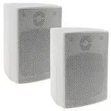 ChiliTec 2-Wege Lautsprecher Weiß Paar Wand-Lautsprecher für HiFi Stereoanlage Heimkino 40Watt 8Ohm