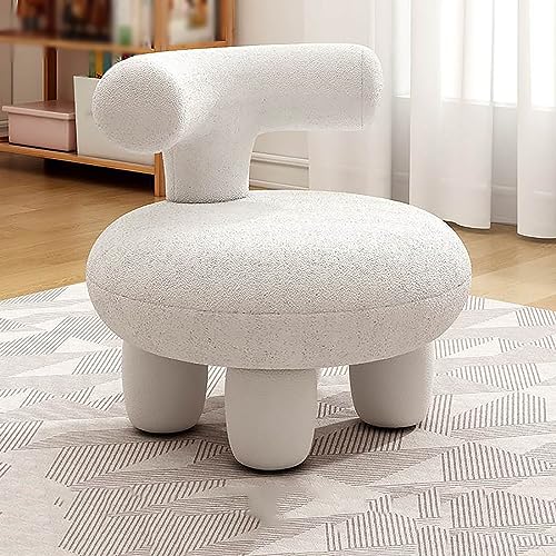 Ottoman Pouf Boucle-Stuhl, Niedlicher Kleiner Gepolsterter Getufteter Fußhocker Schaf-Ottomane Für Wohnzimmer Schlafzimmer Wohnkultur,A