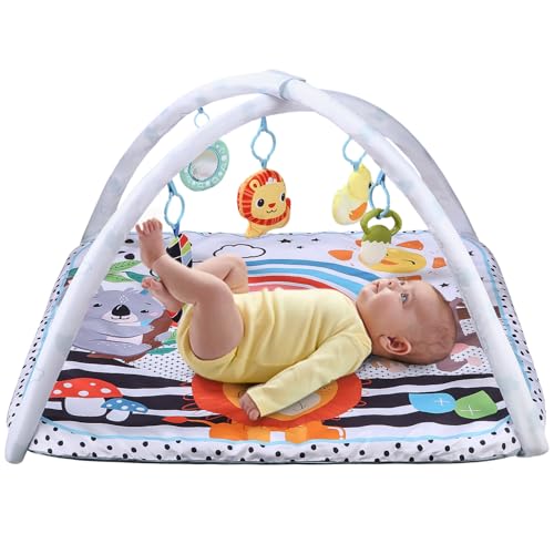Baby-Spielmatte, Babyspielzeug 0-6 Monate, Babymatte Baby, Play Arch Baby Gym, Verstellbarer Bogen, kognitive Entwicklung