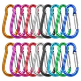 18 Stück Karabiner Klein Schlüsselanhänger Mini Karabinerhaken Karabiner Schlüsselanhänger Bunt Aluminium für Outdoor Camping Zuhause Wandern