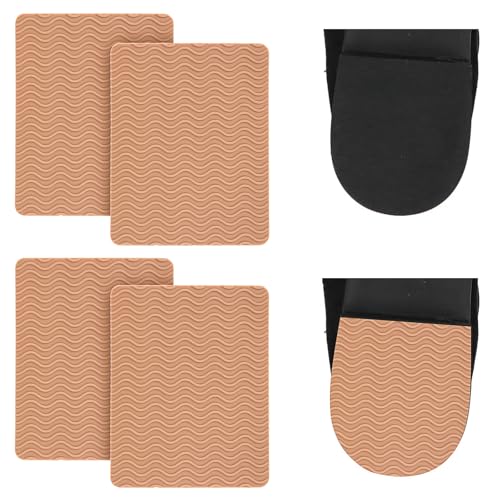 TIESOME 4 Stück Anti Rutsch Schuhsohlen Reparatur, Sohlen für Schuhe, Heel Pads, Gummisohlen zum Aufkleben, Selbstklebende Schuhpads für Männer und Frauen, Geräuschreduzierung(Khaki)