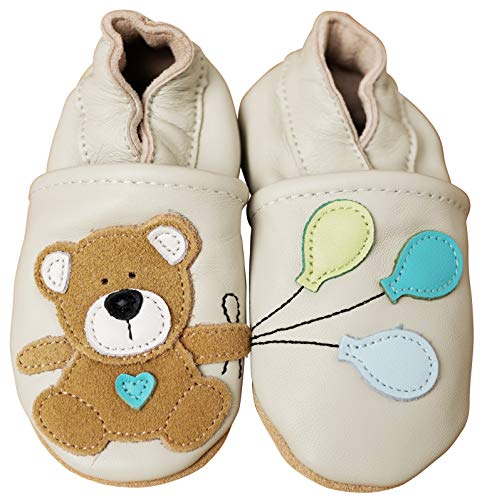 ENGEL + PIRATEN Krabbelschuhe Baby Leder Mädchen Jungen Babyschuhe Hausschuhe Kleinkind Weiche Lederschuhe Babyhausschuhe Lauflernschuhe Lederpuschen 18 19 20 21 22 23 24 25 26 EU