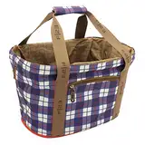 FI23 Einkaufskorb, Integrierte Schutzabdeckung, 42 x 27 x 26 cm, Ca. 20 Liter, Ergonomische Form, Shoppers' Delight, Check, Blau, 84110-8