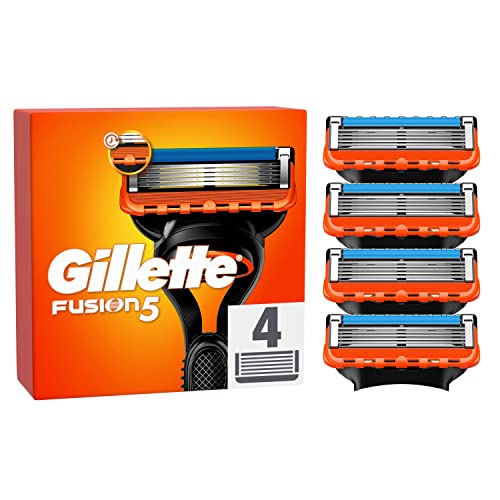 Gillette Fusion 5 Rasierklingen, 4 Ersatzklingen für Nassrasierer Herren mit 5-fach Klinge