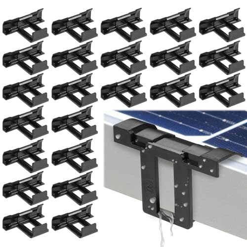 Fentar 24 Stück Solarpanel Wasserablauf Clips 30mm, Dauerhaft ABS-Material Wasserablauf Clips PV Module 30mm, Hohe und Niedrige Temperatur Wasserablauf Clips für Solarmodule Solar Zubehör