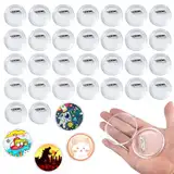 30 Stück Buttons Selber Machen Ohne Buttonmaschine, DIY Transparente Buttons 60mm, Transparente Ansteckbuttons mit Sicherheitsnadel, DIY Button Pins Acrylic, für Bild, Foto, Kleidung, Schule