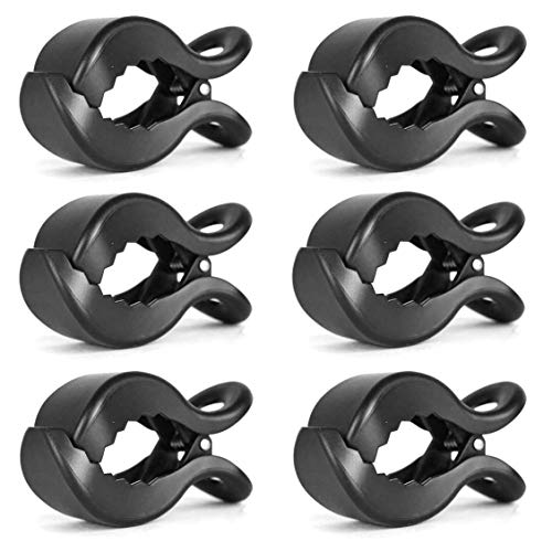 Babies1st Kinderwagen Klammern, Kinderwagen Clips zur Befestigung von Babyschale Spielzeug, Sonnenschutz Kinderwagen, Premium Buggy Zubehör, Matt Schwarz, 6-er Pack