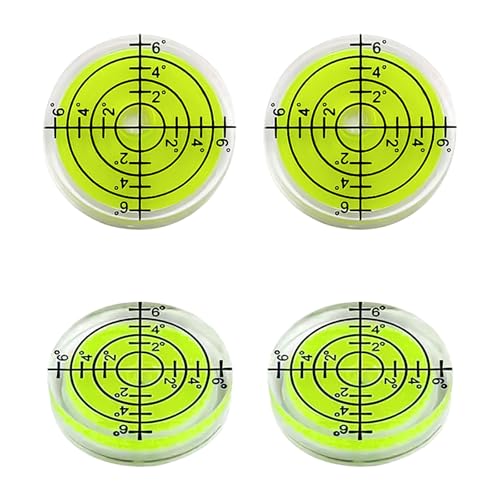 LAINIKE 4 Stück Ø 32 mm Wasserwaage Klein Libelle Wasserwaage Mini Wasserwaage Wasserwaage Wohnmobil mit Skala Bubble Spirit Level Dosenlibelle Spirit Level für Camping, Kameras, Elektriker, Wohnwagen