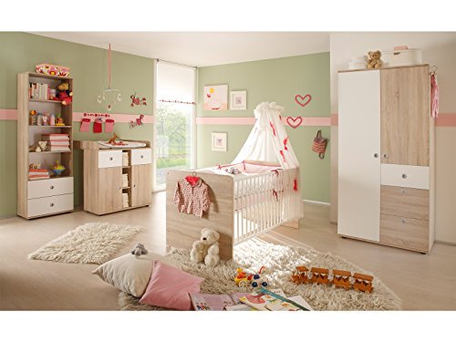 möbelando Babyzimmer Kinderzimmermöbel Komplettset Babymöbel Set (4-teilig) Floris II