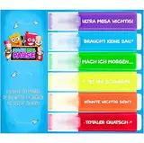 MACH MAL PAUSE® 6x Lustige Textmarker - das frech bunte Marker Set zum lernen u. markieren ist das Geschenk für Studenten Schüler Lehrer u. Kollegen - die Highlighter Stifte für Schule Uni Büro