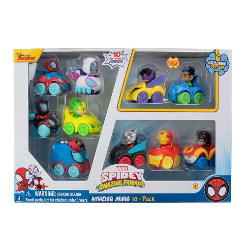 Spidey und seine Super-Freunde SNF0102 - Mini Fahrzeuge 10er Pack, Spielzeug ab 3 Jahren