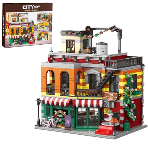 TOY PLAYER Mini Coffee House Klemmbausteine Baukasten, Nicht Kompatibel mit Lego, MOC Konstruktionsspielzeug, Geschenke für Mädchen und Jungen ab 8 Jahren(1504PCS)