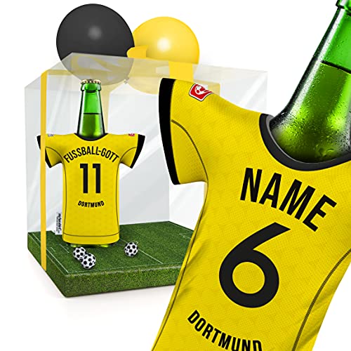 PERSONALISIERT Dortmund Trikot-Kühler Fanartikel Männer | Passend für Borussia Dortmund Fan | Mann Freund Opa Bruder Geburtstag Weihnachts-Geschenk Wichtel Präsent Trikotkühler by MYFANSHIRT.com