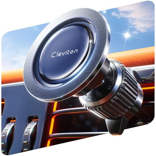 Cleviton für Magsafe Autohalterung, 2.14 kg-Starke Magnetkraft (22x N55), 0,4 mm Dünn, Lüftung, Handyhalterung Auto Magnet für iPhone 16/15/14/13/12 Serien, 7. Generation Haken, Schwarz (C01)