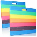 com-four® 2x Kniekissen - bequeme Schaumstoff-Kniematte - Stadion-Sitzkissen - weiche Kniepolster Gartenarbeit - tragbare Knieschutzmatte - wasserbeständig, isolierend (Regenbogen)