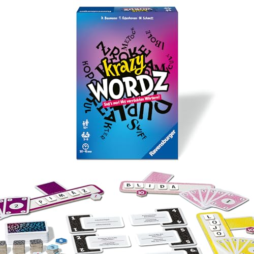 Ravensburger 26837 - Krazy Wordz - Gesellschaftsspiel für die ganze Familie, Spiel für Erwachsene und Kinder ab 10 Jahren, Partyspiel für 3-8 Spieler - mit 240 Spielkarten