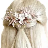 ONDEGO® Rosegold Haarschmuck Haarkamm Blüten Blumen Hochzeit Brautschmuck