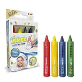 INKEE BATH CRAYONS 4 x Badestifte für Kinder Badewanne , Bleistifte für Keramikoberflächen, Badespielzeug Badewannenstifte für Kinder 4 Stück - leicht zu reinigen