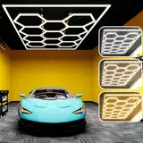 Sedtonmu Dimmbar Hexagon LED Garage Light 3000K-6500K 14 Leuchten LED Hexagon Beleuchtung für Garage Werkstatt Showroom Lager Keller Fitnessstudio,A