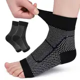 2 Paar Kompressionsstrümpfe Damen Herren Orthopädische Kompressionssocken für Die Nacht Soothe Socks Neuropathie Hochwertiges Neuropathie Socken Zehenfreie Socken mit Fußgewölbestütze (S/M Schwarz)