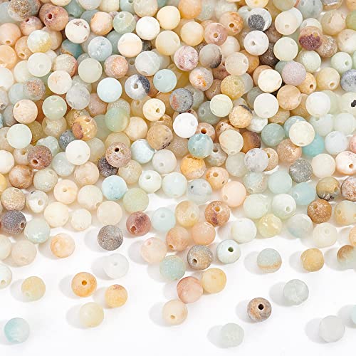 NBEADS ca. 428 Stück 4 mm Natürliche Amazonit Perlen, Runde Naturperlen Matt ungefärbte Lose Amazonit Spacer Perlen für Armband Halskette Schmuckherstellung