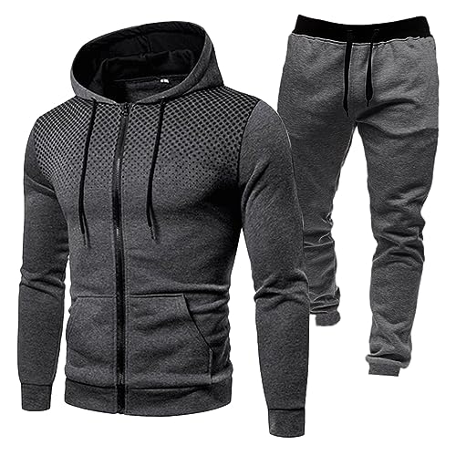 Pamqsen Herren Trainingsanzug Jogging Anzug Hausanzug Freizeitanzug Sportanzug Tracksuit Sportbekleidung Set Jogginganzug Herren Baumwolle Trainingshose Herren langgröße 106 Herren Sport Anzug