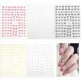 5 Blatt Nagelsticker Schleifen, Nail Art Sticker Nagelkunst Aufkleber Selbstklebend Nagelaufkleber Nageldesign Zubehör Nagel Modeaccessoire für Fingernägel Fußnagel Heimgebrauch Nagelstudio