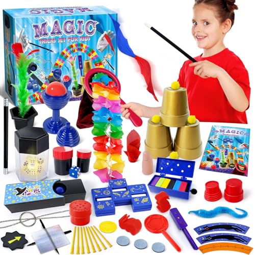 Heyzeibo Zauberkasten für Kinder - Upgarden Zaubertricks Set mit Zauberstab, Tasche für Zauber Tricks, Anleitung und weiteren Zauberrequisiten für Kinder, Anfänger und Erwachsene