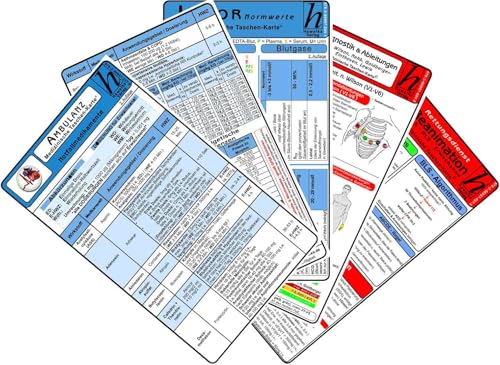 Ambulanz Karten-Set 2025 - EKG, Laborwerte, Notfallmedikamente, Reanimation