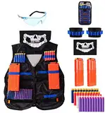 Locisne Dschungel Taktische Weste Jacke Kit für Spielzeugpistole N-Strike Elite-Serie (w/40 Schaum Darts+Schutzbrille+Gesichtsmaske+2 Reload Clip+2 Armband+Dart Bag)