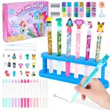 Kazzley Stifte Selber Machen Set, Stifte Set mit 55+ Zubehör, Bastelset Kinder ab 6 Jahre, Personalisierte Stift Herstellen,Kindergeburtstag Basteln Spielzeug Geschenke für Mädchen Junge ab 5-12 Jahre