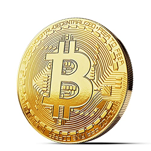 innoGadgets® Physische Bitcoin Medaille mit 24-Karat Echt-Gold überzogen. Wahres Sammlerstück mit Schutzhülle, Münzkapsel. Perfekt für jeden Bitcoin-Fan