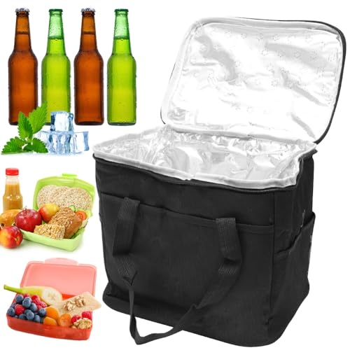Kühltasche, Wiederverwendbare Faltbar Einkaufstasche, Tragbare Thermotasche, Picknicktasche, Liefertasche, Robuste Isoliertasche Tiefkühltasche Warmhaltetasche für Lebensmitteltransport