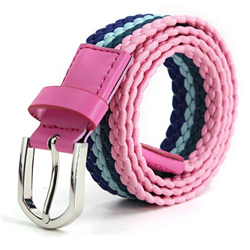 AnJuHoPa Mehrfarbiger elastischer Gürtel für Jungen und Mädchen 2,5 cm breit und 80 cm lang modisch und langlebig einfach zu bedienen Navy Blau Rosa