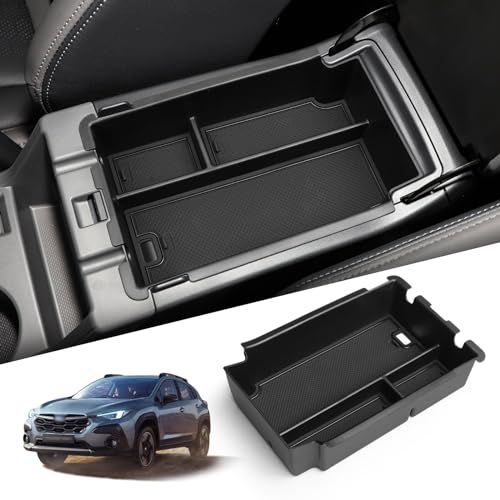 smabee Aufbewahrungsbox für die Mittelarmlehne für Subaru Crosstrek 2023 2024 & für Impreza 2024 Mittelkonsole Organizer ABS Armlehne Box Organizer ordentlich Auto Innenraum Zubehör Schwarz