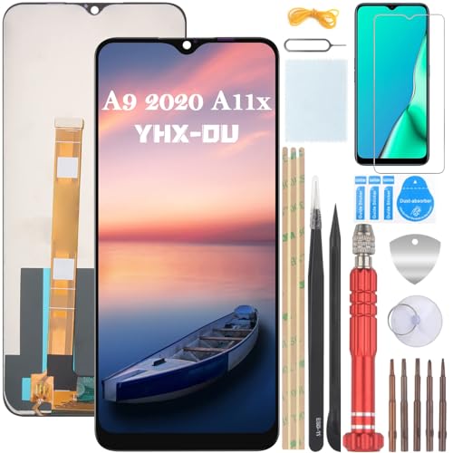 YHX-OU 6.5'' Schwarz Display Für Oppo A9 (2020), A11x - CPH1937 CPH1939 CPH1941 ​LCD Display Touchscreen Ersatz Bildschirm mit Werkzeug + 1 Stück Schutzfolie