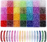 DIYDEC 2800 Stück Kristall facettierte Perlen, 6mm Crystal Beads Kristalle Flache Perlen Rondelle Kügelchen für Halskette Armbänder Ohrringen Schmuckherstellung DIY Basteln