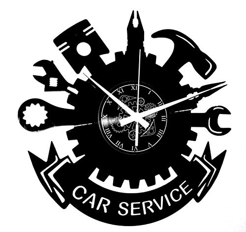 Vinyl Wanduhr Vintage Handgemache Schallplatten-Design Dekor Karosseriebau Car Service Auto Autowerkstatt
