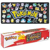 Pokemon Mauspad XXL 80x35 cm Schreibtischunterlage Groß Cooles Pikachu Mousepad Gaming rutschfest Schreibtisch Unterlage PC Gamer Mouse Pad (Schwarz)