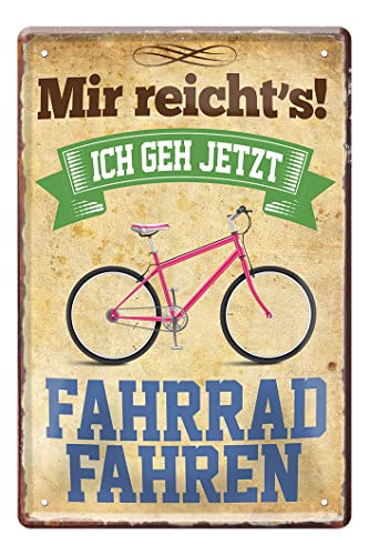 Blechschild für Fahrradfahrer und Fahrradfahrerinnen - Retro Deko Metallschild im Vintage Style - lustiges Sprüche Schild für Radler Radsportler - Dekoration Fahrradladen Fahrradwerkstatt - 20x30cm