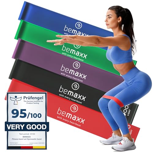 Fitnessband Set - Latex/Stoff Loop Resistance Widerstandsbänder + Trainings-eBook | Gymnastikband Fitness Sport Workout Krafttraining Band elastisch | Booty Trainingsband Sportband Miniband Yoga