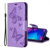 Nadoli Leder Hülle für Xiaomi Poco F3,PU Leder Magnetverschluss Standfunktion Schmetterling Muster Brieftasche Schutzhülle Etui