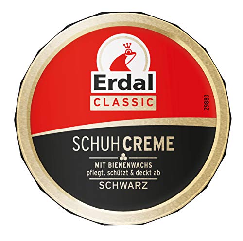 Erdal Dosencreme schwarz, Schuhcreme mit Bienenwachs - nährt und pflegt das Leder, 1er Pack (1 x 75 ml)